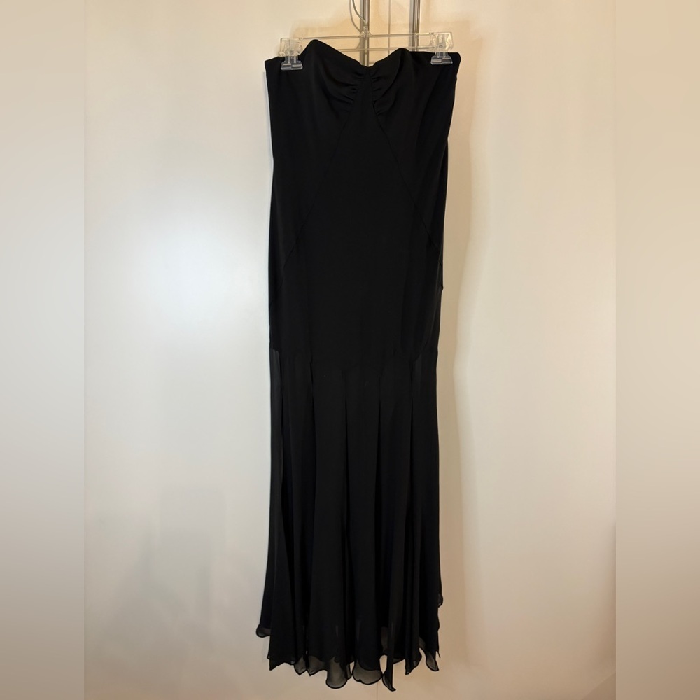 🔥PROM sale! Zara Black Maxi Strapless Internal Corset Dress
